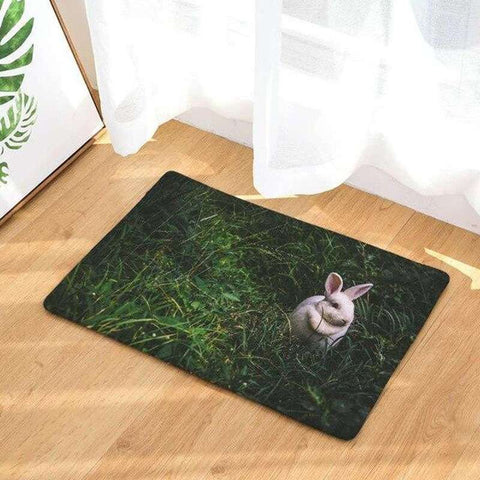 tapis lapin blanc