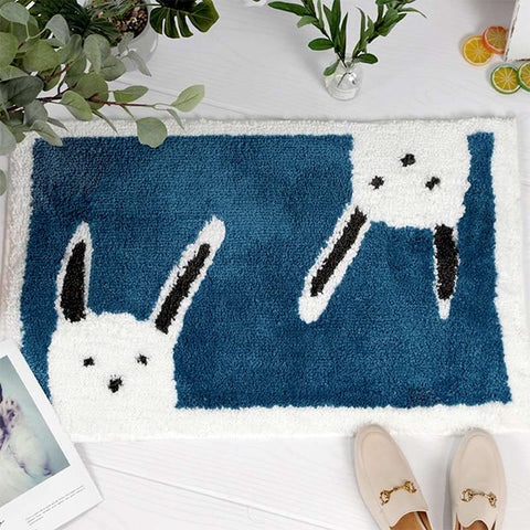 tapis lapin bleu