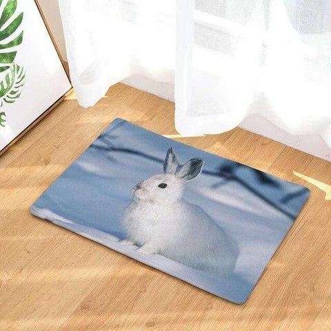 tapis lapin neige