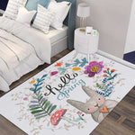 tapis lapin rectangle hello spring