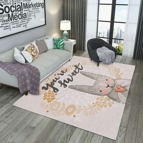 tapis lapin rectangle you are sweet