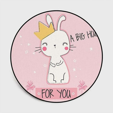 tapis lapin rond a big hug for you
