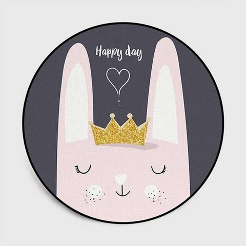 tapis lapin rond happy day