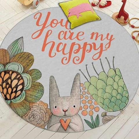 tapis lapin rond you are my happy