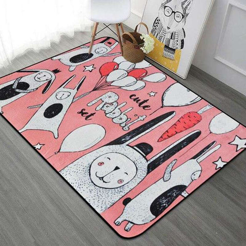 tapis lapin rose
