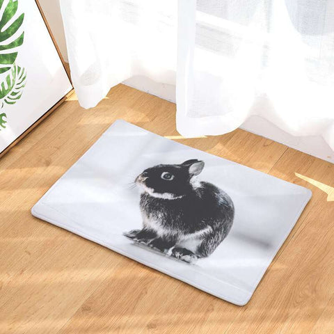 tapis noir lapin